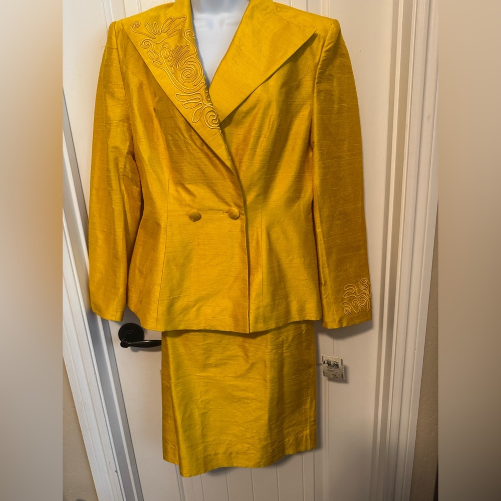 Vintage NWT Lilli Ann San Francisco 100% Silk Long Sleeve Eve 2 Suit, Sz 8